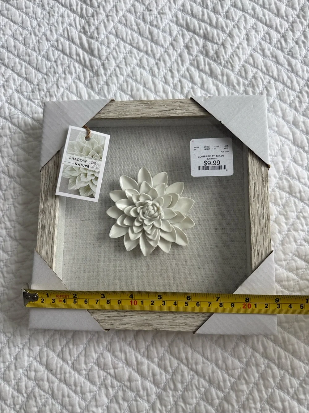 Nature  “Shadow Box “Ceramic Succulent Wall Art - White